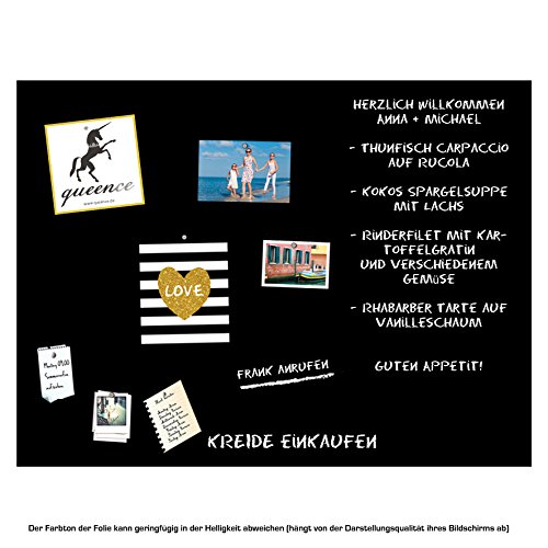 Selbstklebende und magnetische Vinyl- Tafelfolie in verschiedene Größen | Kreidetafel | Farbe: Schwarz | Formate: 50x70cm|100x50cm|100x75cm|100x150cm|100x250cm|100x300cm|100x500cm | inkl. 2xKreide + 10er Set SuperMagnete| Kreidetafel | Wandfolie (100×75 cm) - 2