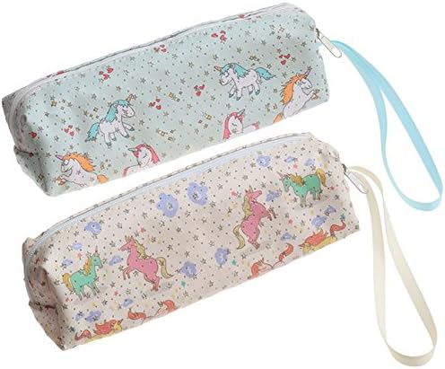 2 Unicorn pencil case - Beautiful Fabric unicorn pencil case for girls or unicorn make up case