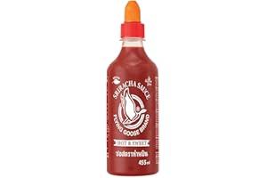 ‎FLYING GOOSE FLYING GOOSE Sriracha Chilisauce, scharf & süß, orange Kappe, scharfe Würzsauce aus Thailand, 1 x 455 ml