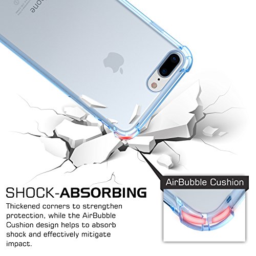 MoKo iPhone 8 Plus   7 Plus Funda - Anti-Ara  azos H  brido TPU Case de Aire Tecnolog  a Esquinas   Panel Trasero Claro Parachoques Back Cover para iPhone 8 Plus   7 Plus 5 5 Pulgadas  Azul Transparente