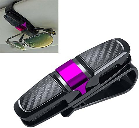 IHRKleid Glasses Holder for Car Sun Visor, Universal Car Sun Visor Clip, Glasses Holder, Clip for Sunglasses, Tickets, Cards, Rotates 180°, Violet
