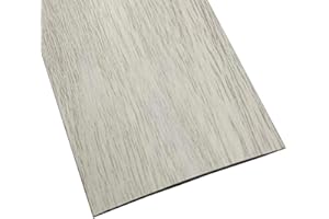 SAGASAVE 1m*5cm Floor Transition Strip, Self-Adhesive PVC Flooring Threshold Strip, Flat Laminate Profile Flooring Edge Trim Strip - White Woodgrain