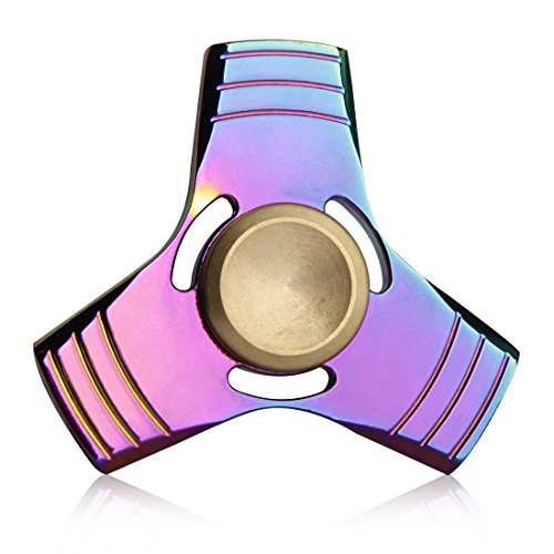 Kictero Aluminum Fidget Hand Spinner Toy Stress Reducer, Relief Anxiety Toy with Ultra Fast Bearings, Great Gift (Rainbow) Kictero Aluminum Fidget Hand Spinner Toy Stress Reducer, Relief Anxiety Toy with Ultra Fast Bearings, Great Gift (Rainbow)