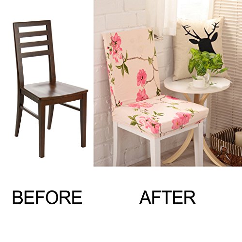 Generic Elastische Waschbar Stuhl Huss Stuhlhussen Stretch Für Haus Hochzeit Wohnzimmer Dekor - Frühlingsblumen