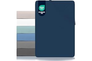 Dreamzie Sabanas 135 x 190 Ajustable - Microfibra Ultra Suave Oeko Tex Certificado - Sabana Bajera 135x190 - Azul Marino