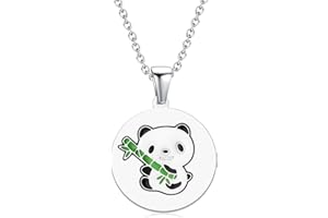 TIZU Collier pour Filles, Collier Cadeau Bijoux Pendentif Lapin Papillon Éléphant Paresseux Ange Tortue Flamant Coccinelle Dauphin Girafe Panda Abeille Koala Licorne