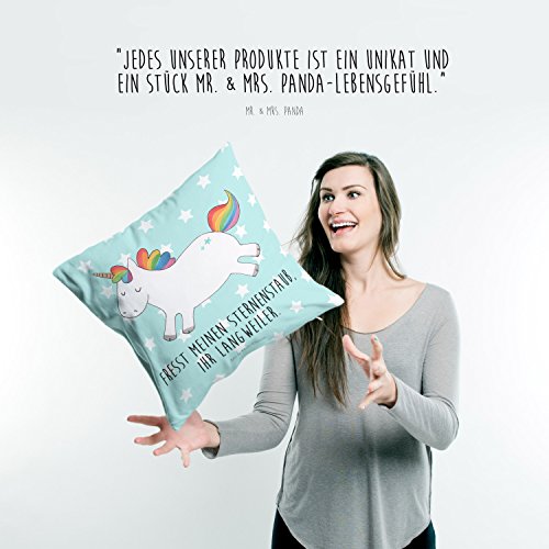 Mr. & Mrs. Panda Kissen 40×40 Einhorn Happy – 100% handmade in Norddeutschland – Einhorn, Einhörner, Unicorn, glücklich, fröhlich, Spaß, Freude, Lebensfreude, witzig, spannend, Lächeln, Lachen Kissen, Kissenhülle, Kopfkissen, Geschenk, Schenken, Couch, Sofakissen, weich, flauschig, 40×40, 40 x 40 Einhorn, Einhörner, Unicorn, glücklich, fröhlich, Spaß, Freude, Lebensfreude, witzig, spannend, Lächeln, Lachen - 4