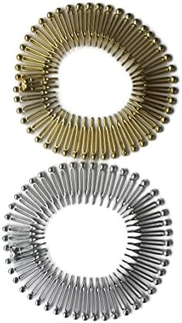 Brown Plastic Stretch Sport Hair Band Full Circle Flexible Comb Teeth Headband Clip