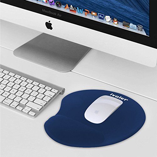 iVoler Mauspad mit Handauflage aus Gel Ergonomisches Office Komfort Mousepad Gelkissen Maus Pad zur Entlastung des Handgelenk, Rutschfeste Gummi Unterseite für Computer, PC und Laptop – Blau - 6