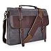 Produktbild Umhängetasche Herren, PRASACCO Retro Leinwand Messenger Bag Wasserdicht Aktentaschen 14 Zoll Laptoptasche Schule Reisetasche mit Schulterriemen