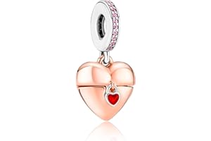 MGIUL Love & Heart pendentifs Pendants perles pour femmes Bracelets colliers 925 argent Sterling charmes bijoux cadeau pour les filles à Noël, anniversaire, saint Valentin.
