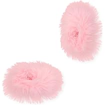 KINBOM 2 Pièces Chouchous à Cheveux En Fausse Fourrure De Lapin En Peluche, Élastiques Moelleux Queue De Cheval Accessoires Pour Cheveux (Jaune