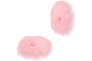 KINBOM 2 Pièces Chouchous à Cheveux en Fausse Fourrure de Lapin en Peluche, Élastiques Moelleux Queue de Cheval Accessoires pour Cheveux (Rose Clair)
