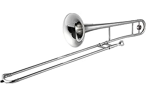 summina Silver Trumpet Alto Trombone Brass Bb Tone B Flat Wind Instrument with Cupronickel Mouthpiece Cleaning Stick Case