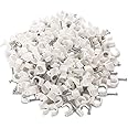 Hi-PLASST Cable Clips (4mm + 6mm + 8mm +12mm) 200pcs Combo Wire Fastener Wall Pins with Metal Nails for Cable Management, Cord Organizer, Round Wire Clamps for Hanging Cables Fitting on wall