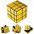D ETERNAL Mirror Cube 3X3 Cube High Speed Gold Mirror Magic Cube 3X3 Mirror Cube Brainstorming Puzzle Game Toy, Kids and Professionals