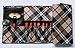DE'LANCI Luxury 36 PCS Professional Makeup Brushes Tools Sets / Kits Natural Cosmetic Animal Hair Brushes With Coffee Plaid Case Pouch