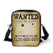 Produktbild LULABE Western,Old Wanted Placard Print Dead or Alive Bounty Hunter Cash Reward,Light Brown Cinnamon Black Print Kids Crossbody Messenger Bag Purse