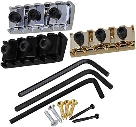 Yibuy 42mm Electric Guitar Metal String Locking Nut Set of 3