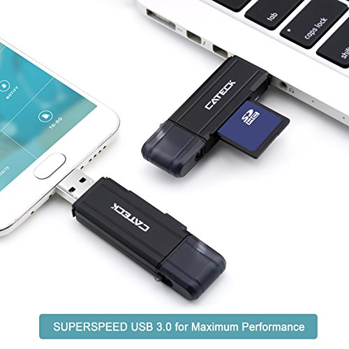 Cateck Micro USB OTG und SuperSpeed 2-Slot USB 3.0 Flash-Speicherkartenleser, zur Unterstützung von SD / Micro SD für Windows, Mac, Linux und bestimmten Android-Systemen - 5