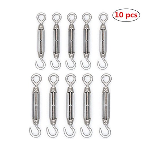 Annakediya 10pcs M4 Tendeurs 304 Acier Inoxydable OC Crochet Oeil Fil Corde Tension-M4