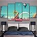 Produktbild myvovo Holzrahmen Hd Print Leinwand Malerei Stick An Der Wand Für Wohnzimmer Rahmen 5 Panel Spiel No Man's Sky Dekoration Modulare Bild