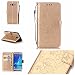 Produktbild Jepson Samsung Galaxy J5 (2016) / SM-J510X (5,2 Zoll) Hülle, Leadertasche Premium Lederhülle Flip Case im Bookstyle Folio Cover Kartenfächer Magnetverschluss und Standfunktion Leder Schale Etui für Handytasche Schutzhülle Prägung Schmetterling Muster.