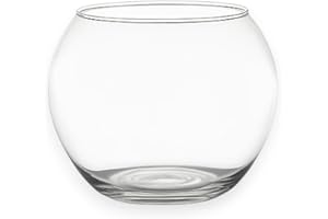 KORAT Vaso Boccia in Vetro Trasparente Design Rotondo Elegante per Fiori, Candele, Piante o Decorazioni Disponibile in 4 Dimensioni (16-20-25-30 cm) Ideale per Casa, Eventi (Ø 20 cm - 16x20x20 cm)