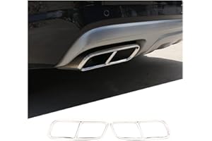 DIYUCAR 2 cubiertas de tubo de escape de coche de acero inoxidable cromado para Q7 2016-2019