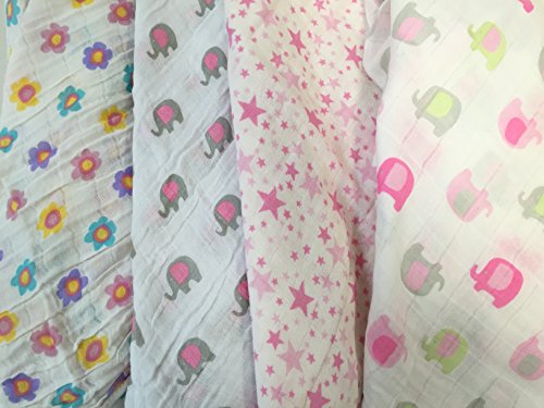 2pcs Extra Large 115cmx115cm Muslin Squares Cloths 100% Cotton