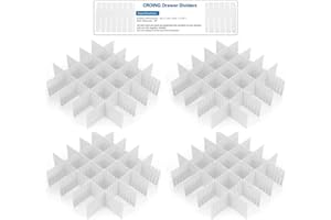 CROING - 32 Pezzi Bianco - Divisori per Cassetti, Fai da Te Organizzatore per Cassetti