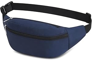 QINLOV Sacs Banane Ville De Sécurité pour Voyage Randonnée Homme Femme, ACS de Sport Vélo à Dos Waist Fanny Pack Running Outdoor Sport de Randonnée (Bleu)