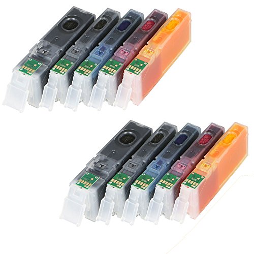 Lot de 10 cartouches d encre pGI550XL cLI551XL pour canon avec puce et indicateur de niveau de remplissage pour canon pixma iP7250  iP7200 mG5400 mG5500  mG5550 mG5600 mG5650  mG5655 et cLI551BK remplace les mod  les pGI550BK  cLI551C  cLI551M  cLI551Y