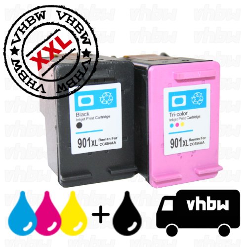 vhbw 2x kompatible Ersatz Tintenpatrone Druckerpatrone Set für Drucker HP OfficeJet 4500 All-in-one, 4500 g510g, 4500 g510n, 4500 Wireless, J4500
