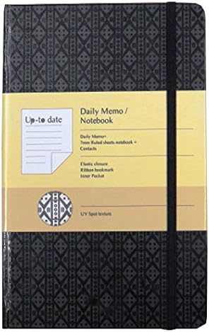 Inspira Up to Date Personal Organiser Notebook - Daily Planner, Notebook, Address Book in One - Black - 192 Pages, Size 210mm x 130mm