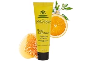 The Naked Bee Orange Blossom Honey Mini Hand Sanitiser 0.5oz Antibacterial Hand Sanitiser Kills 99.9% of Germs. Hand Sanitiser with Aloe Vera. Antibacterial Hand Gel. Moisturising Hand Sanitiser Gel.