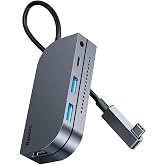 Baseus Bend Angle 6 in 1, &Ccedil;ok Fonksiyonlu Bilgisayar/Telefon Hub Adapt&ouml;r&uuml;, Koyu Gri, Bağlantı Sayısı: 6, Bağlantı: USB Type C