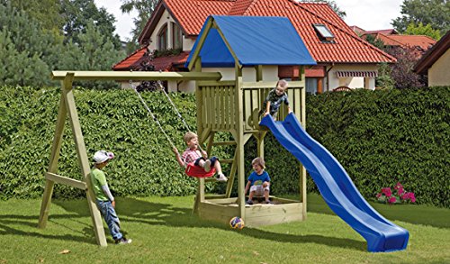 Preisvergleich Produktbild Spielturm Neele - 350 x 190 x 296cm, Kreuzholz, druckimprägniert