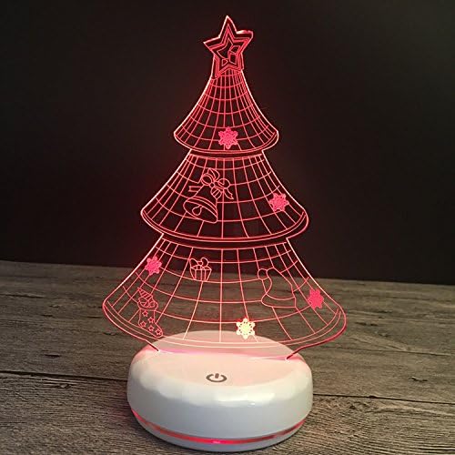 WHLQXD Fashion Night Light White Christmas Tree Gift Porcelain Colorful 3D Creative Visual Touch Lamp Touch The Colorful Mood Lights