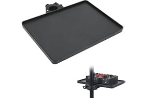 MIKIULY Vassio con Aggancio a Morsetto, Vassoio per Scheda Audio, Vassoio per Supporto per Microfono, Multifunzione Supporto per Microfono Ripiano, Adatto per Studi di Registrazione, Live Streaming, Studi