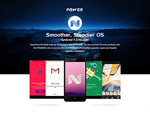 LEAGOO KIICAA POWER - 5 pollici Android 7.0 Smartphone 3G con batteria 4000mAh, fotocamere triple (5MP + 5MP + 8MP), Quad Core 1.3GHz 2GB di RAM 16GB Impronta digitale - Nero