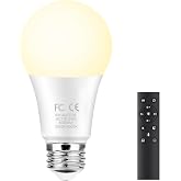 GRV E26 A60 Smart LED Bulb 9W with 2.4GHz Remote Control, Color Changing LED Bulbs, Continuous Dimmable 3000K-6500K, 800LM Eq