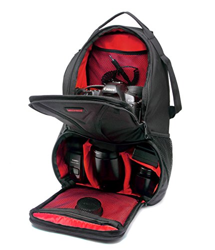 Sac en Bandouli  re pour Appareils Photo 44 25 5 19CM Vosmep Multi-fonction Housses    Rangement pour Cam  ra DSLR Reflex Num  riques de Marque Canon   Nikon   Sony - de Haute Qualit   en Polyester   Imperm  able   Professionel aussi pour Voyage Rouge DC131