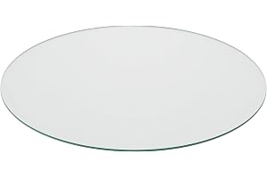 Relaxdays glasskiva, Ø 90 cm, 8 mm tjock, härdad ESG