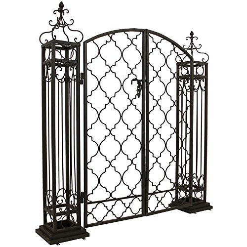 Gartenpforte Gartentor Gartentür Eingangstor Hoftür, B120xT22,5xH125cm, Metall, Antik-Optik, Tor mit Pfosten - 4