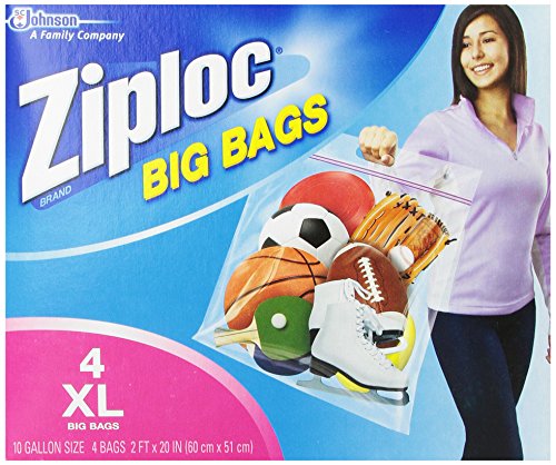 Ziploc Big Bag Double Zipper, X-Large, 4-Count