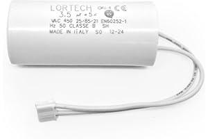 LORTECH Condensateur Moteur 3,5 µF avec Connecteur pour Volet Roulant Bubendorff, Made in Italy - certifié par IMQ, fabrication haute qualité, dimension 25mm x 56 mm