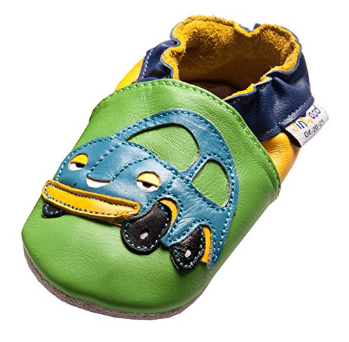 Jinwood designed by amsomo - Boys - Jungen - Hausschuhe - echt Leder Lederpuschen - Krabbelschuhe - soft sole / mini shoes div. Groeßen
