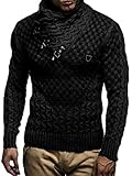OPTIMALE PASSFORM: Der Slim Fit Herren Sweatshirt passt sich ihrem Körper durch einen taillierten Schnitt optimal an. Das zeitlose Design des Winter-Pullis sieht extrem modern und stylisch zugleich aus.