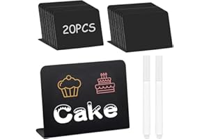 Fivtsme Mini Lavagna Piccola, 20 Pezzi Lavagnette Piccole Cancellabile, Lavagnette Messaggi Bordo con 2 Penna per Buffet, Matrimoni, Feste, Ristoranti, Cartellini Prezzi e Cartelli Alimentari